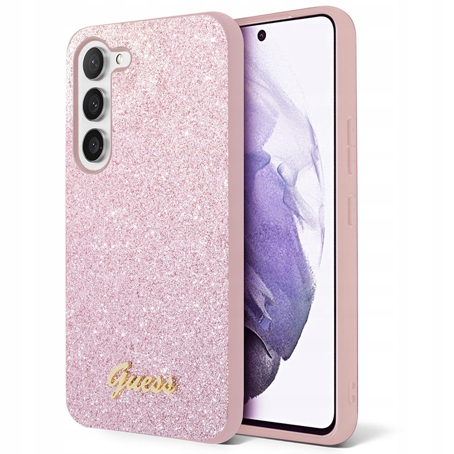 Pouzdro Guess Hardcase Glitter Script pro Galaxy S24, obal, obal, pouzdro