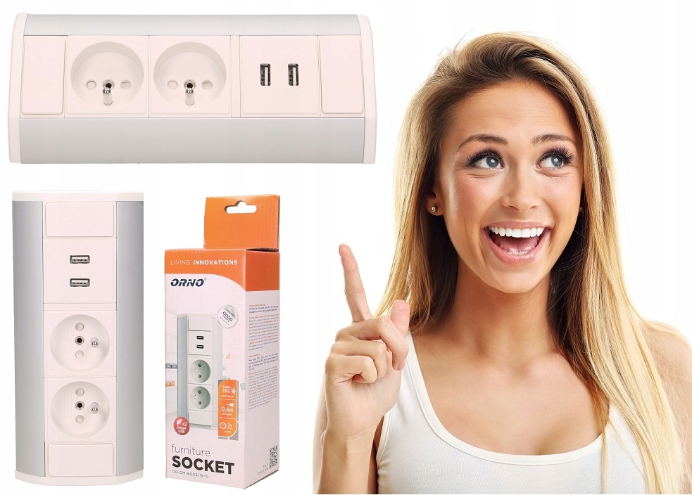 

Gniazdo Meblowe Z Usb Biurkowe Blatowe Narożne 0,6