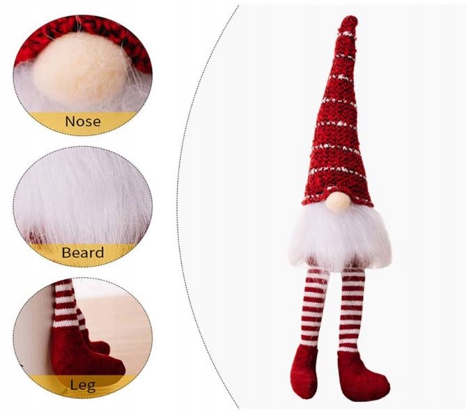 MIKOŁAJ SKRZAT KRASNAL GNOM PREZENT NA ŚWIĘTA SIEDZĄCY Marka Ecarla