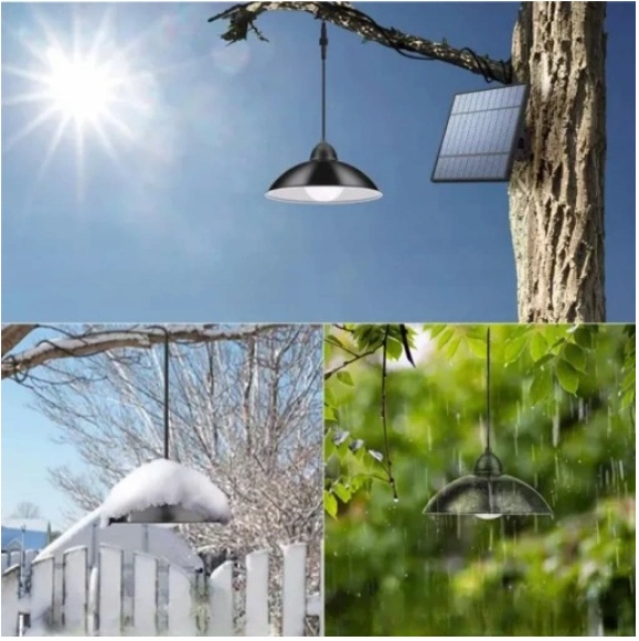 ŻYRANDOL LAMPA SOLARNA WISZĄCA SUFITOWA ZEWNĘTRZNA Strumień świetlny 400 lm