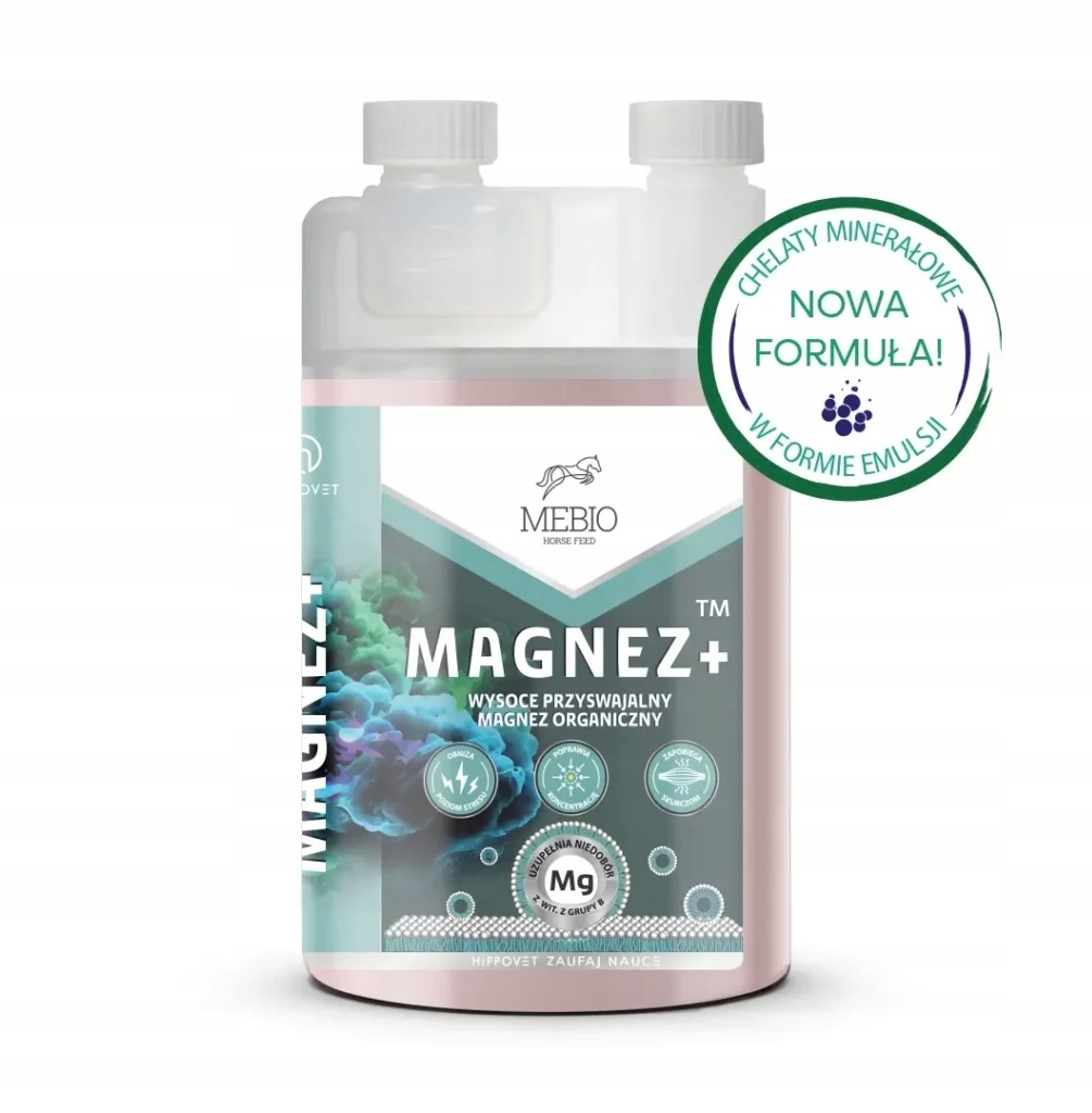 Mebio Magnez+ organiczny wspiera nerwy mięśnie dla koni horse 1 L