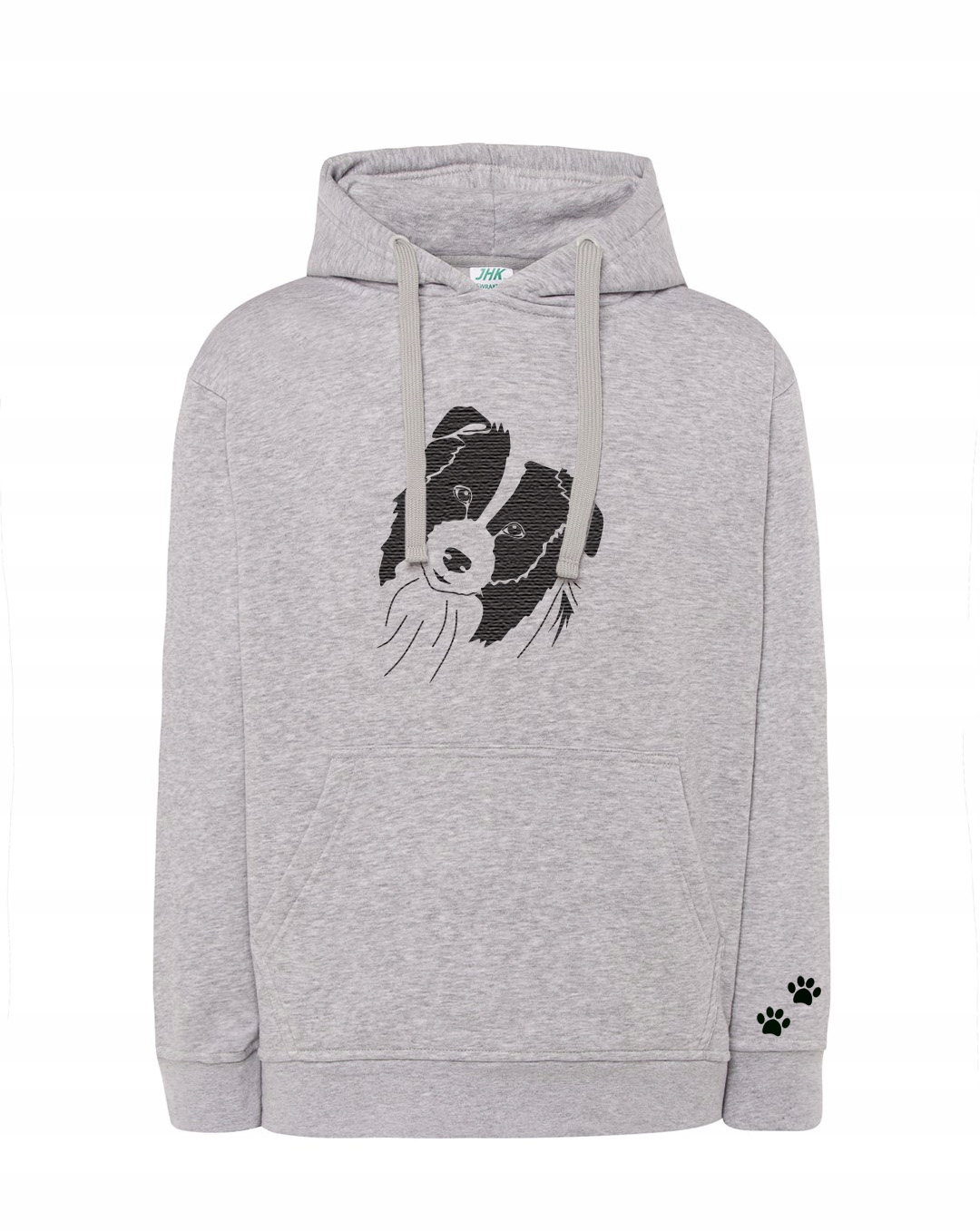 Mikina S Vyšíváním Tlapk Borderu Kolie, Počítačem Bavlna Dárková Dárek