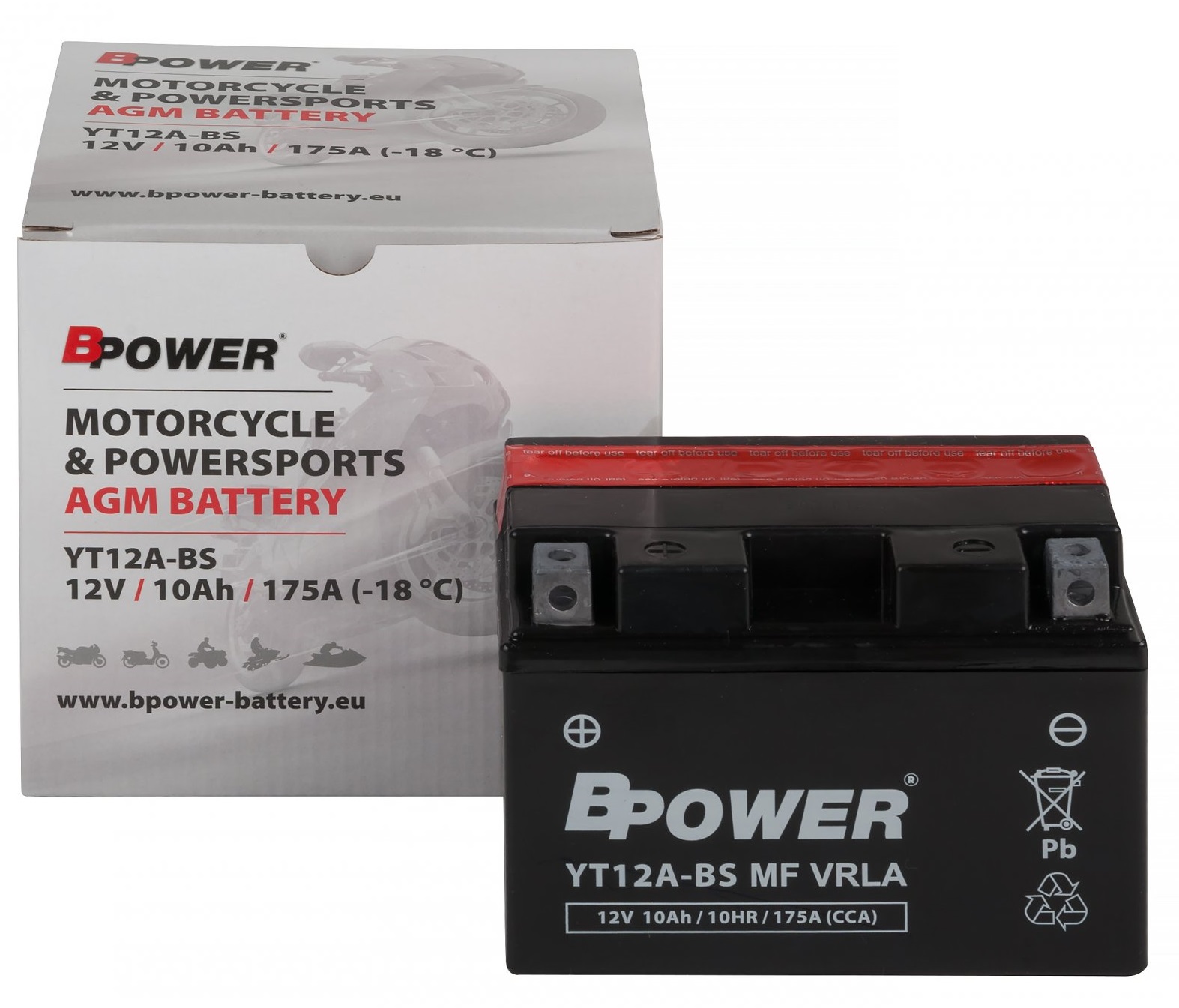 Akumulátor Bpower AGM YT12A-BS 10Ah 175A