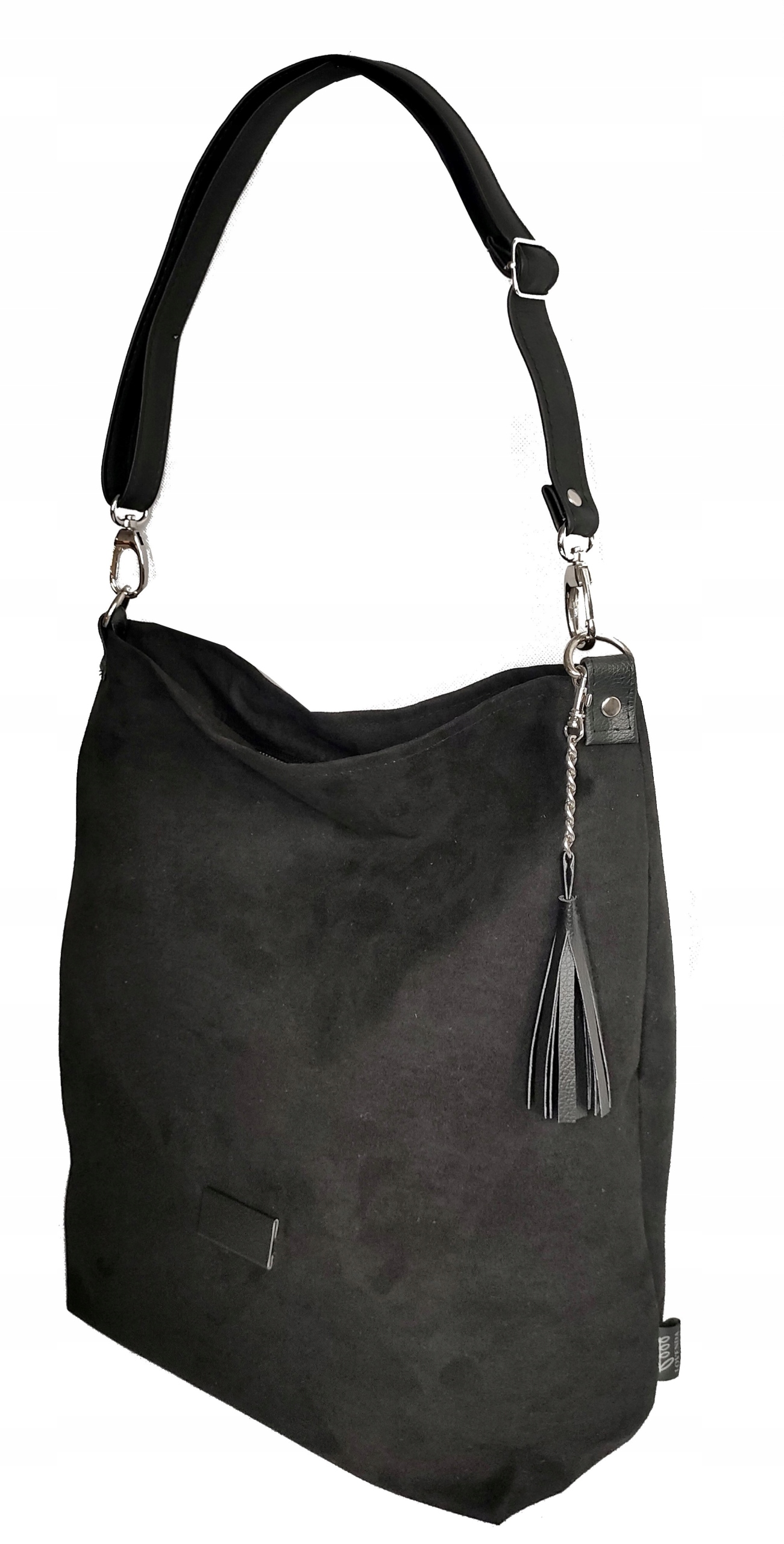 Torebka Torba A4 WOREK SHOPPER ZAMSZ PLUSZ CZARNA Marka inna