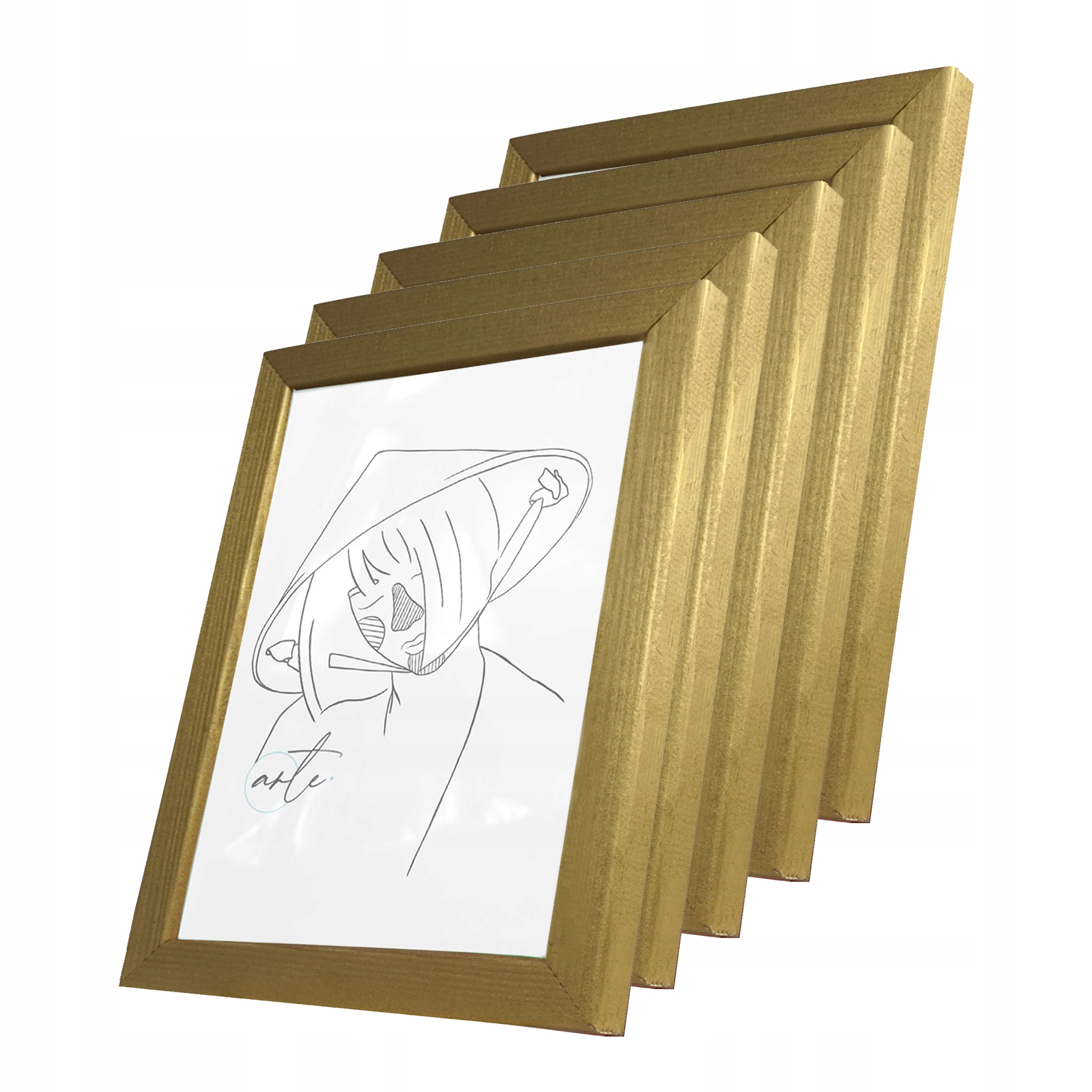 

Zestaw Ramka Sosna Złoty na Zdjęcia 13x18 cm-5szt.