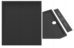 Sprchová Vanička Obdélníková Kompozitní 90 x 80 CM Černá Viva