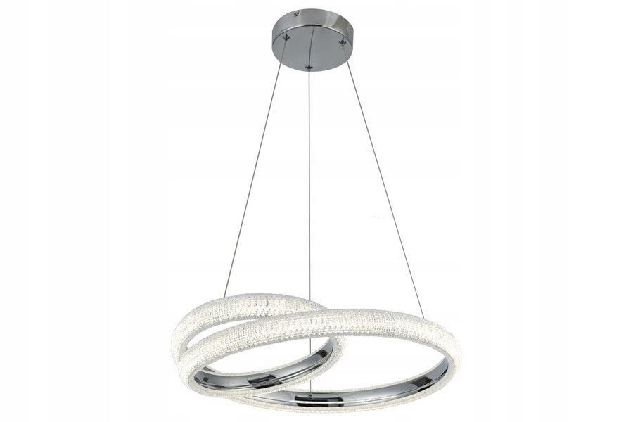 Chromowa piękna lampa kryształ Auxerre Ring do sypialni nad łóżko