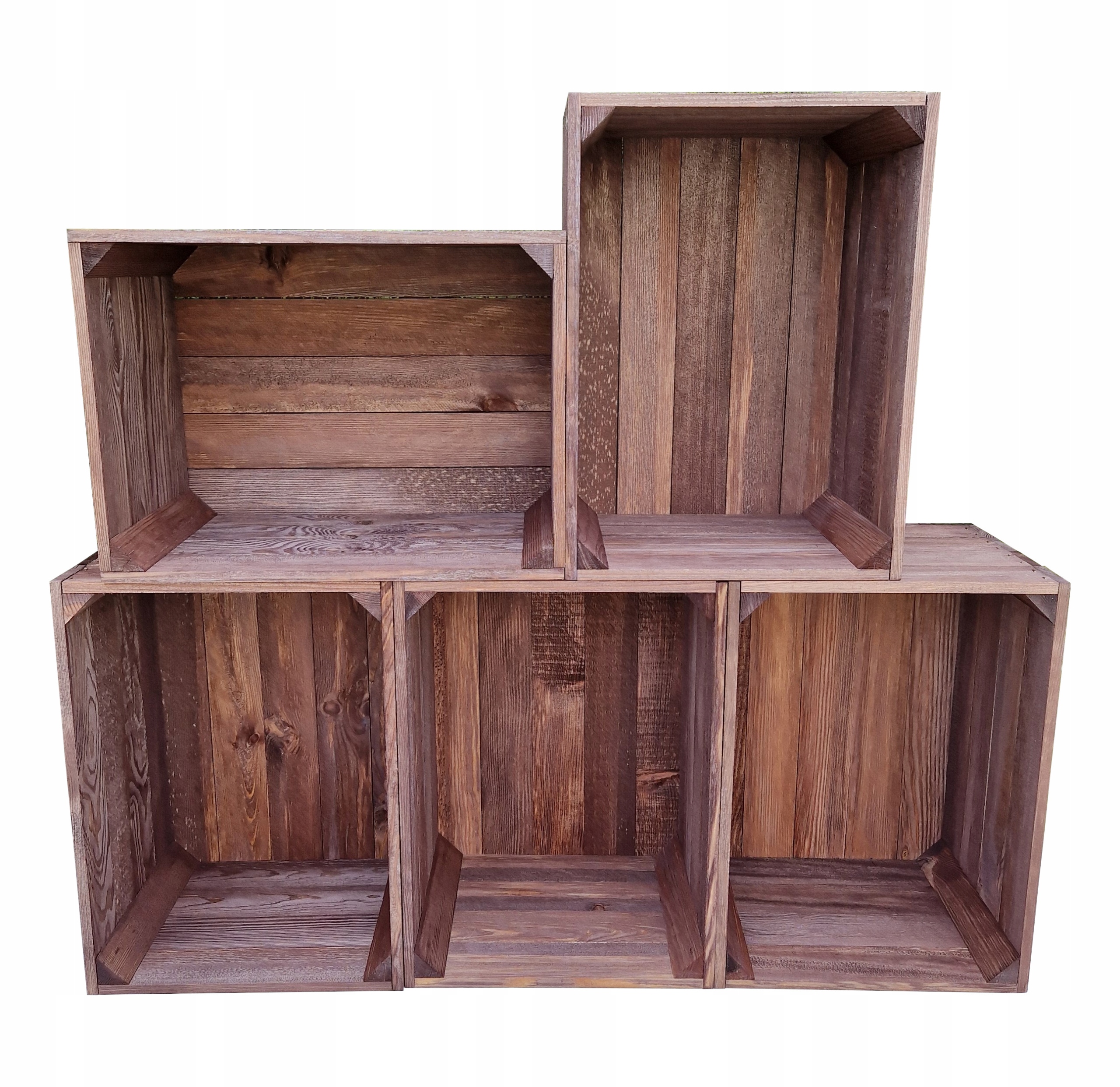 5 x Drevené Krabičky V Hnedej Farbe, 39x29x24 cm, Krabičky Na Dekoráciu