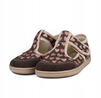 Mido kapcie Barefoot 189 Brown Hearts R.24