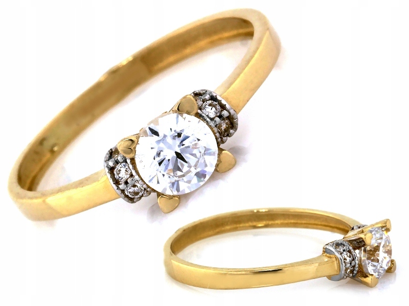 Prstýnek ve dvou barvách zlata 585 s zirkony 1.46 g, efektní jako dárek