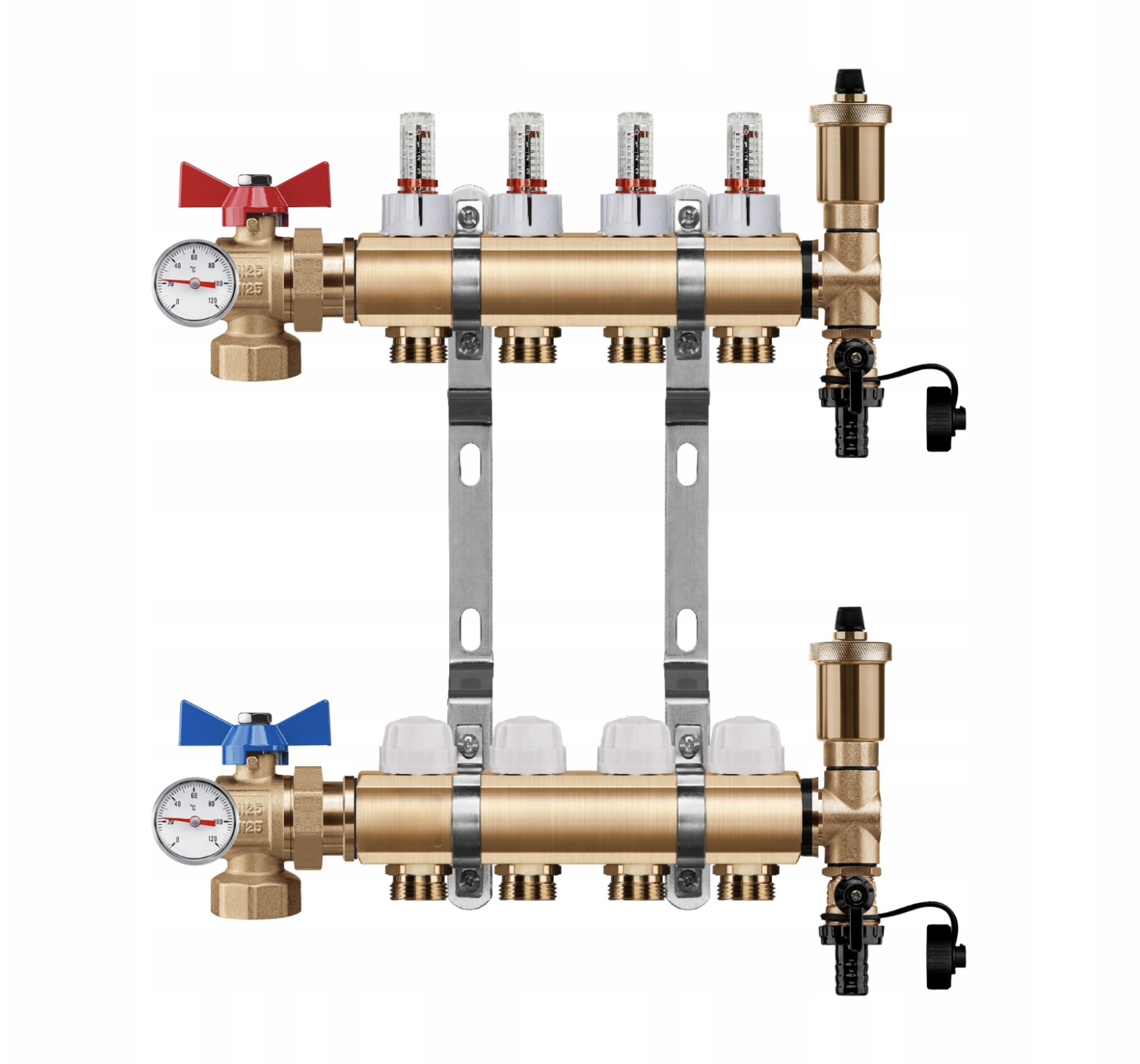 Rozdělovač podlahového vytápění 4 +pex+úhlový Kulový Ventil