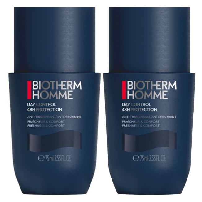 2x Biotherm Homme Day Control 48H Protection antiperspirant roll-on 75 ml