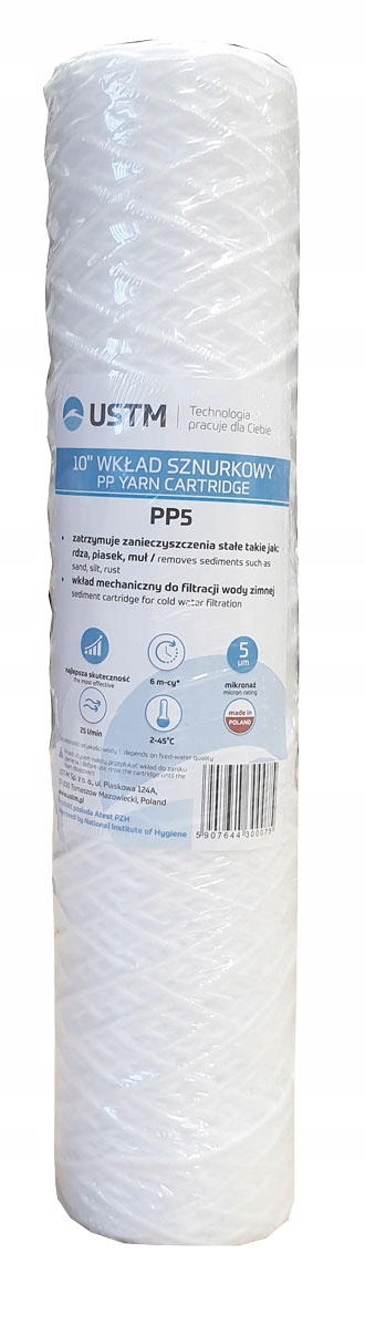 

Wkład Sznurkowy 5 Mikron PP5M 10 Cali Ust-m