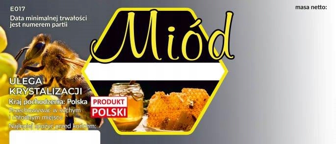 

Etykiety na miód uniwersalne opakowanie 100 szt