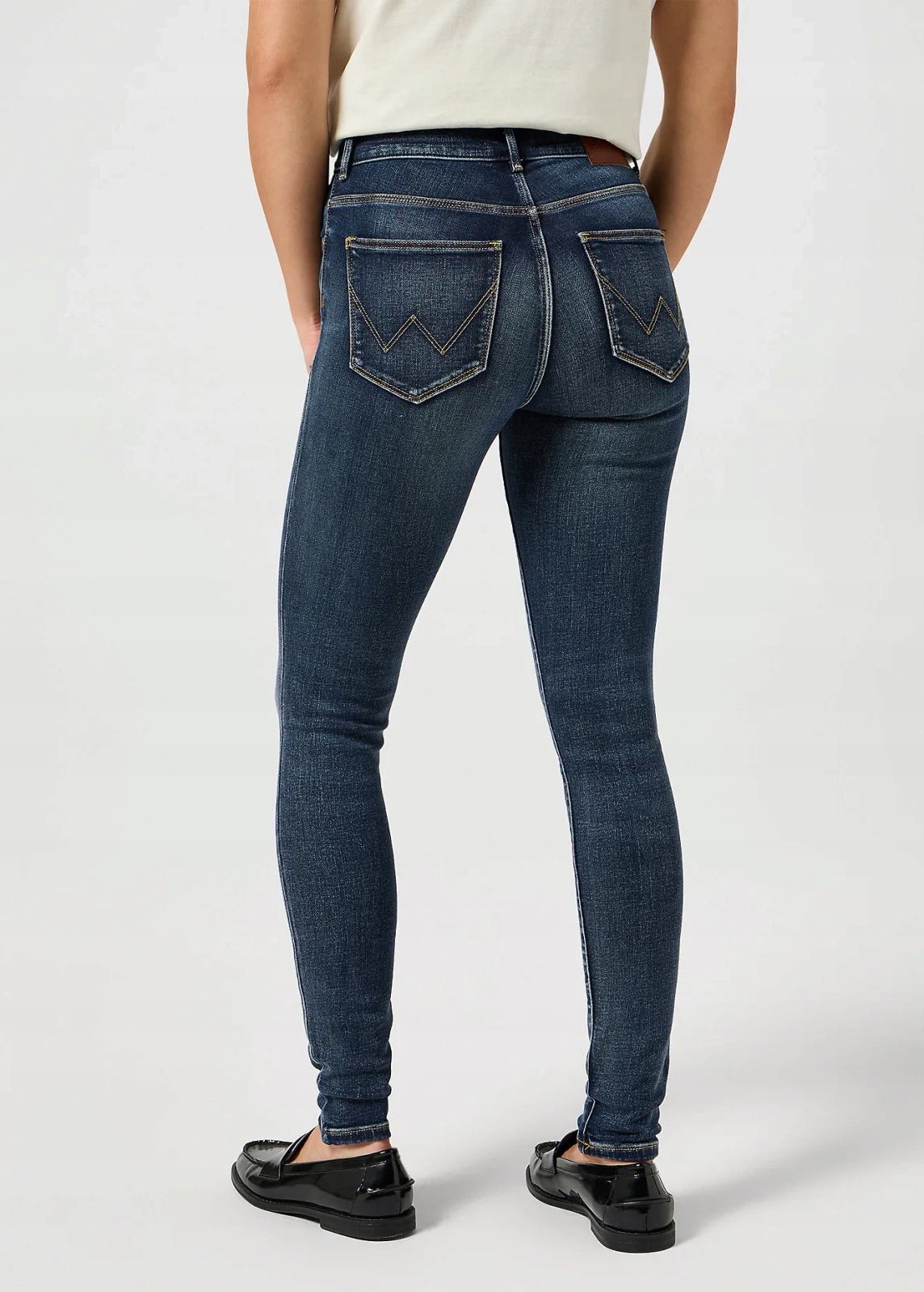 Dámské úzké nohavice džíny Wrangler High Skinny Harmony Blues 112355900 25/32
