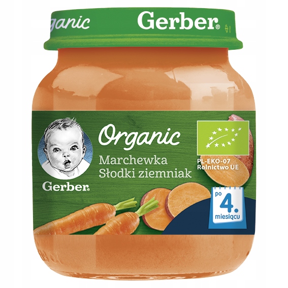GERBER ORGANIC Marchewka Słodki ziemniak - 125 g