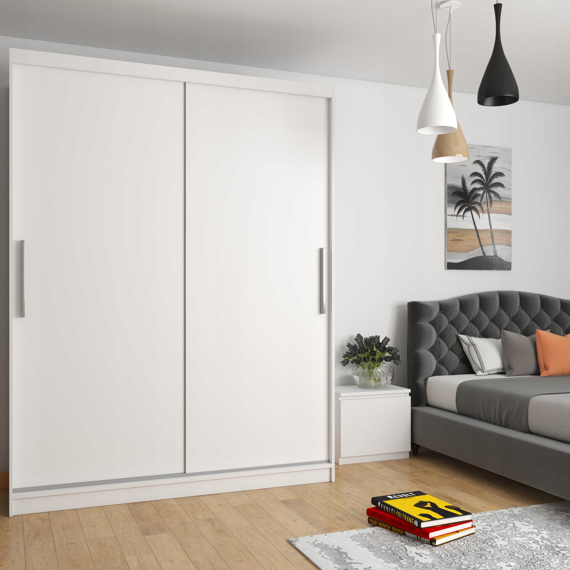 Szafa przesuwna Garderoba 158 cm Kod producenta SI SZP3/2/W/W/0/AL