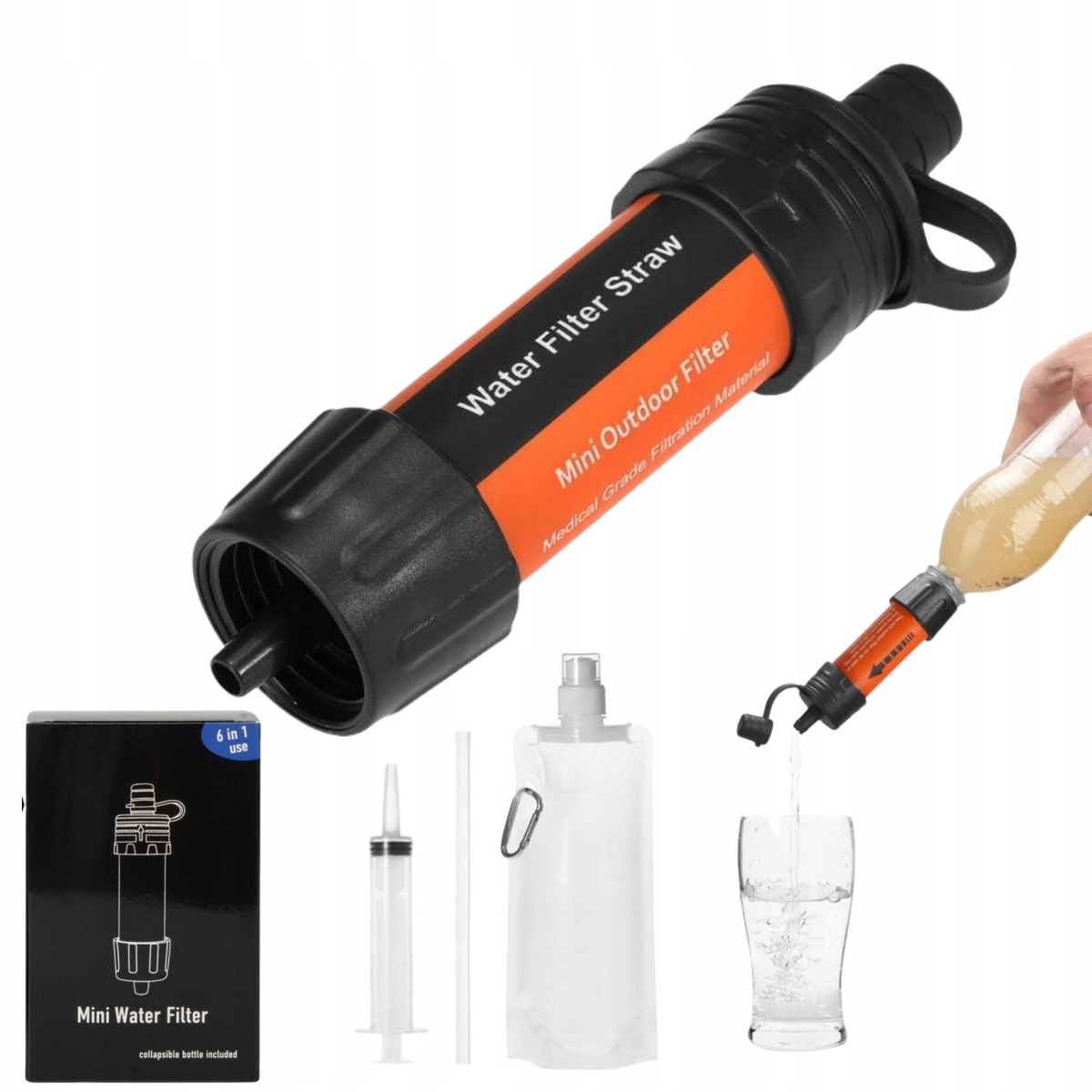 Turystyczny Filtr Do Wody 8000L Awaryjny Filtr Słomkowy