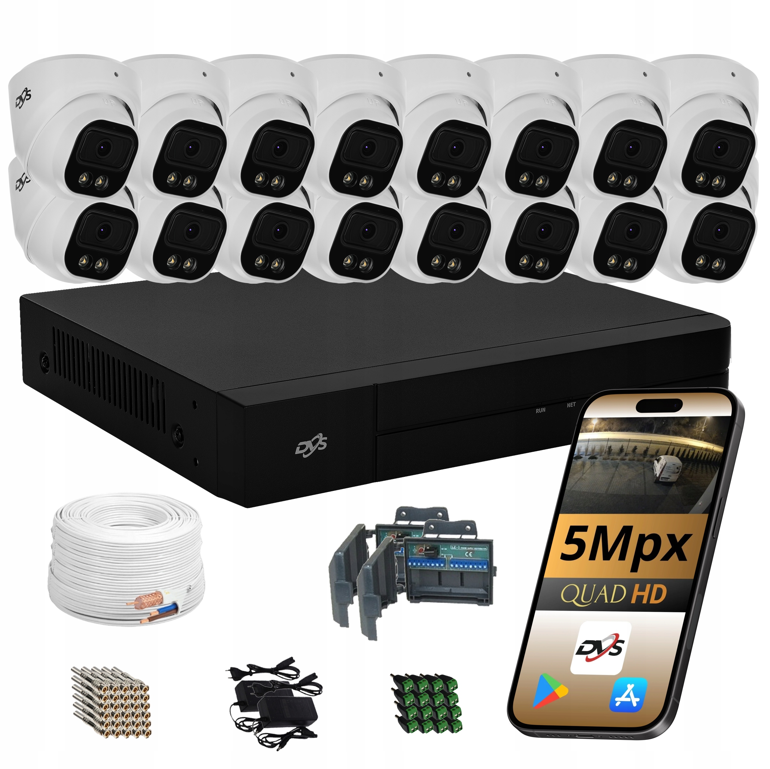 Sada Venkovních Kamer 16 Kamer Pro Analogové Monitorování 5Mpx Dvs Dual