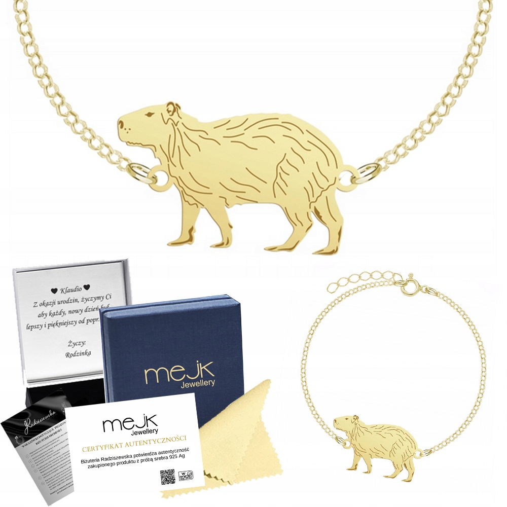 Zlatý náramek s kapucí 925 Dárek Šperky Žena Gravírování Bonus