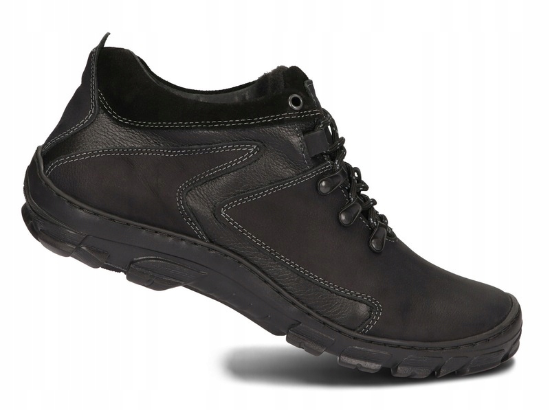 TRZEWIKI MĘSKIE TREKKINGI OCIEPLONE 905 CZARNY 42