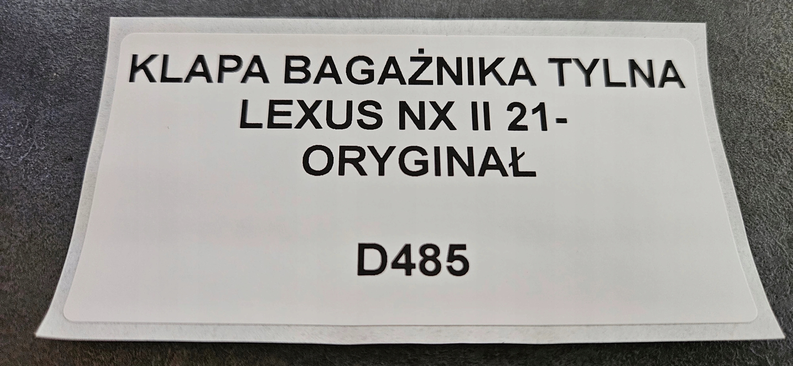trunk door boot rear LEXUS NX II 21- original