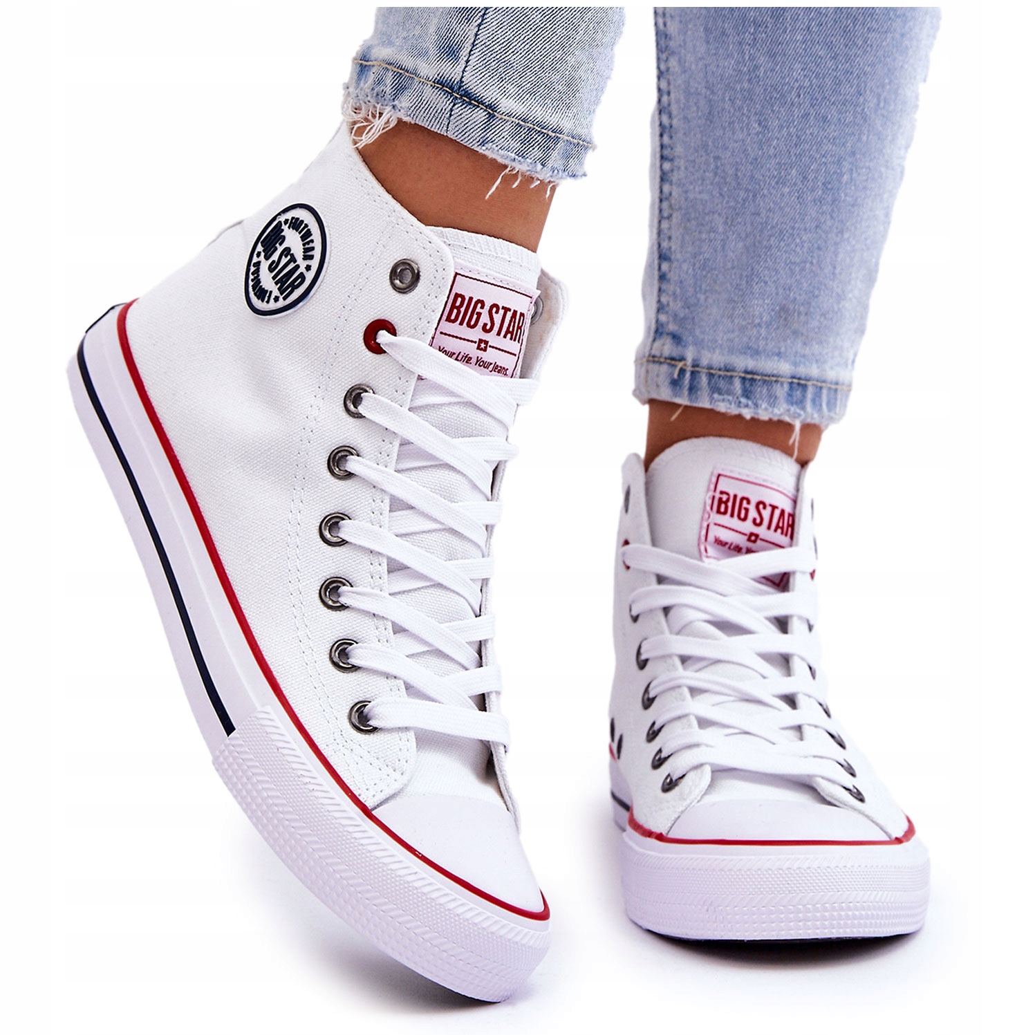 

Trampki Damskie Wysokie Big Star T274026 Białe 38