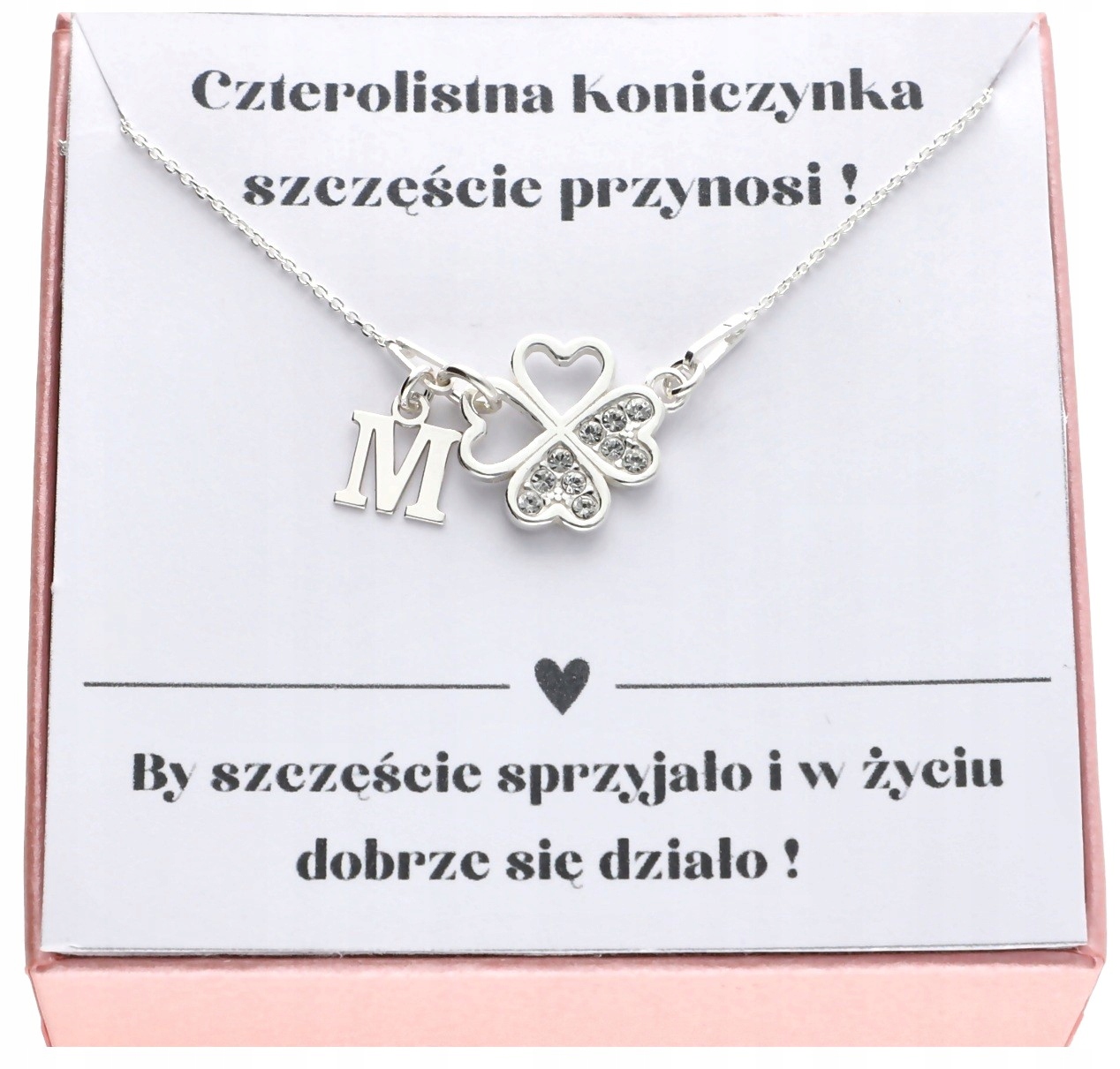 Stříbrný náhrdelník s jetelem pro štěstí Libovolné Písmenko Stříbro 925