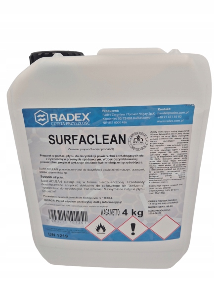 Surfaclean Radex -płyn do szybkiej dezynfekcji 4 kg