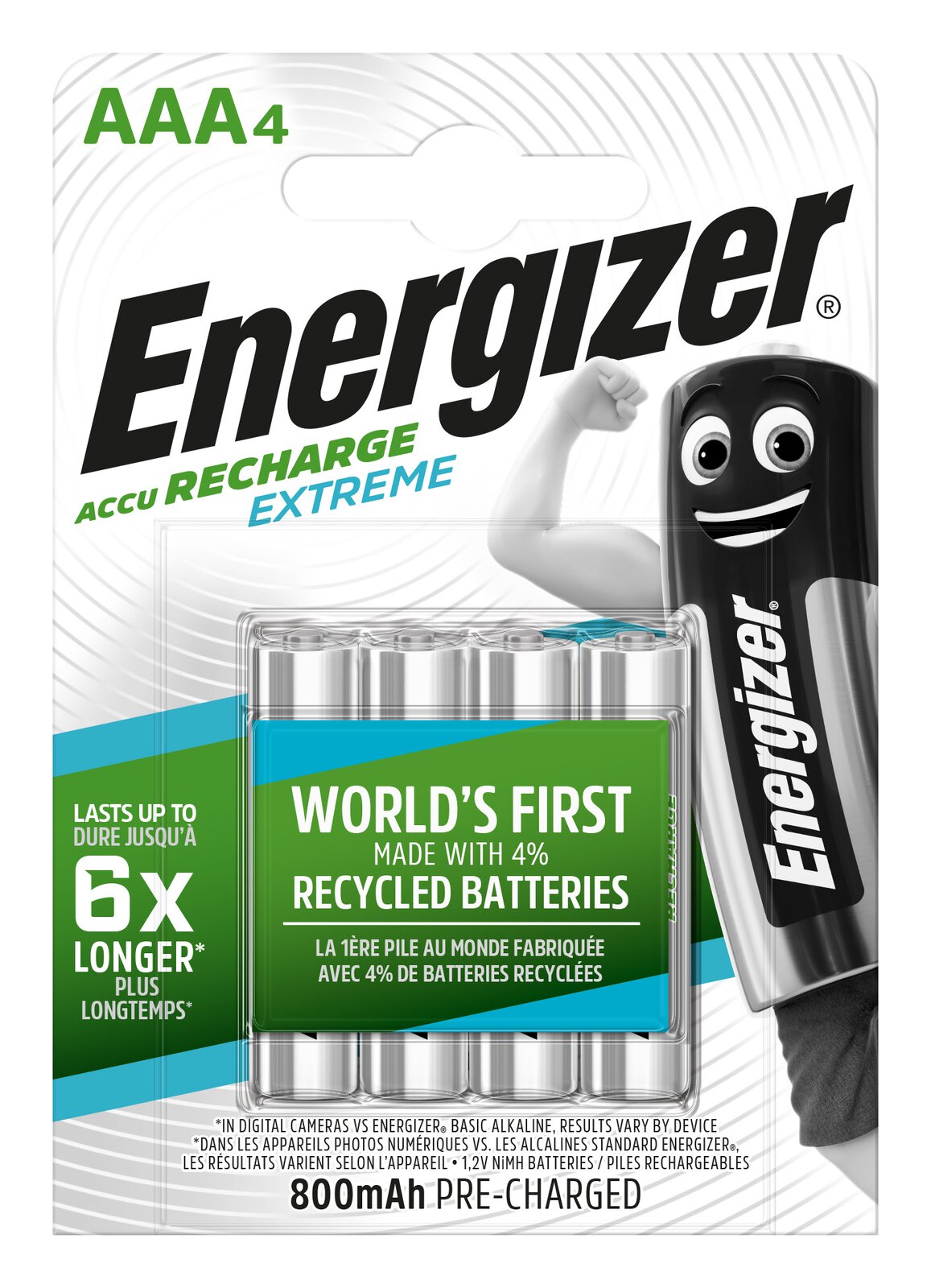 

4X Bateria Energizer R03/AAA Ni-mh 800MAH Extreme