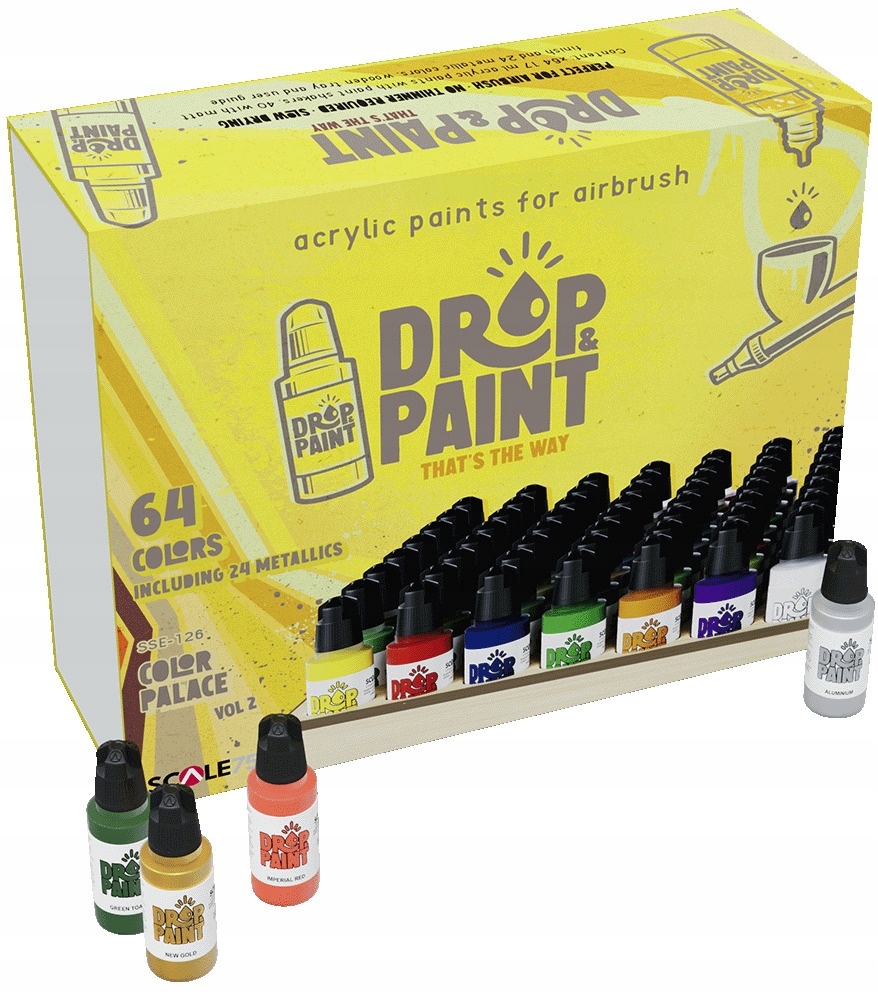 Scale 75: Drop Paint Color Palace – 64 akrylových barev 17 ml pro airbrush