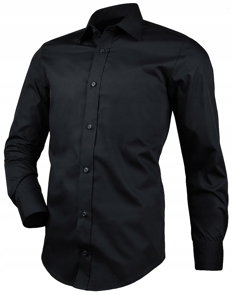 Koszula Męska Desire Slim S bawełna gładka czarna-Zdjęcie-0