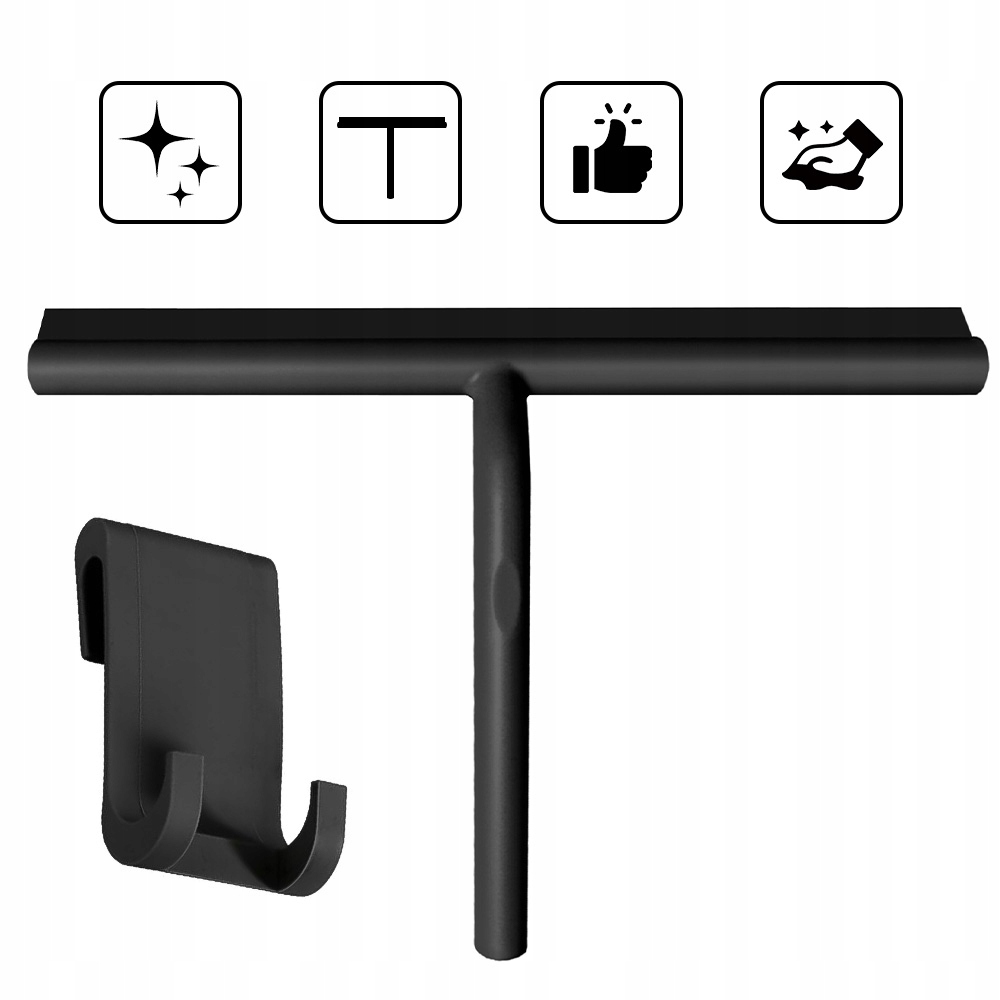 Odstraňovač Vody Na Páru Skel Kabin Zrcadla Černá Čistička 33 CM Jako Dárek