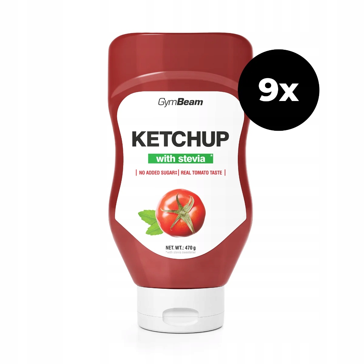 GymBeam Kečup slazený stévií 9 x 470 ml