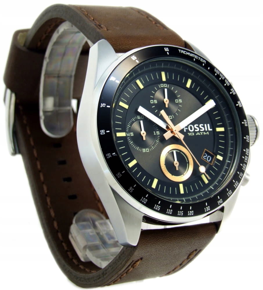 Fossil Decker zegarek męski kwarcowy 44 mm chronograf pasek skóra CH2885