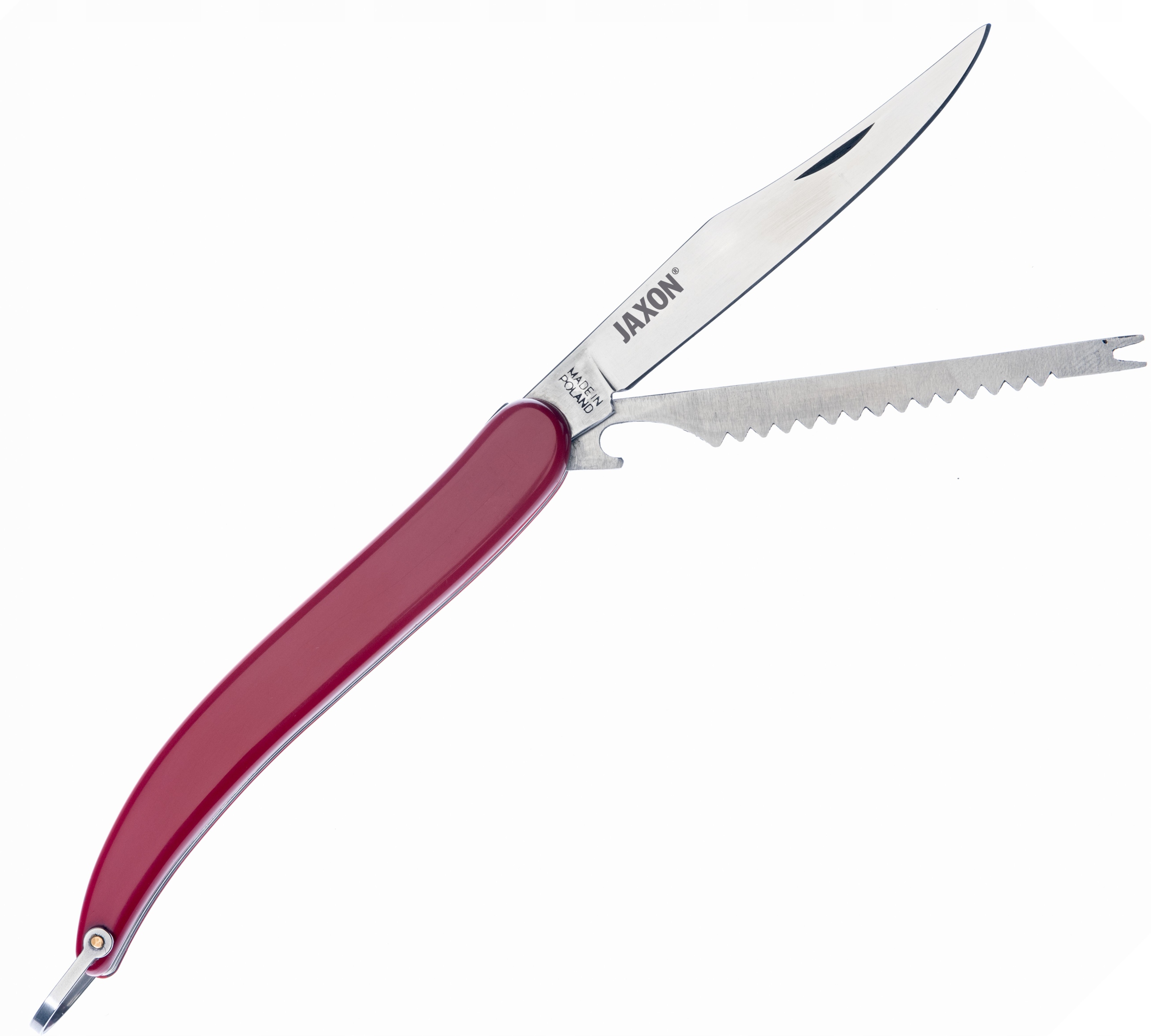 Nóż scyzoryk wędkarski składany Jaxon 4 funkcje 22cm/12cm Polski