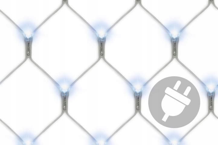 Světelná síť s Led diodami 3 x 3 m, 128 Led, studeně bílá