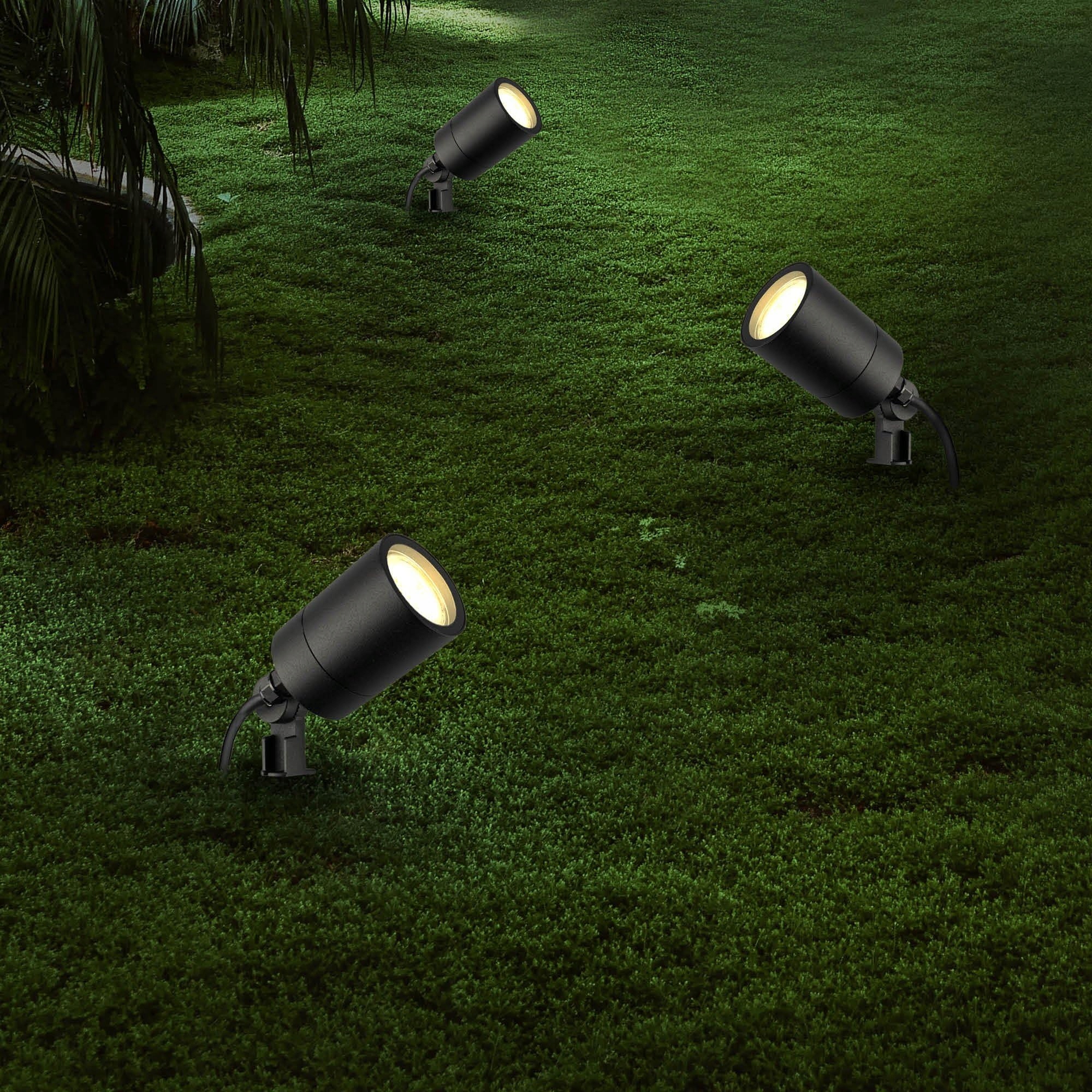 Lampa Ogrodowa LED GU10 Z Grotem IP65 Czarna 5W Kabel 2M Na Prąd LEDVION — miniatura 3