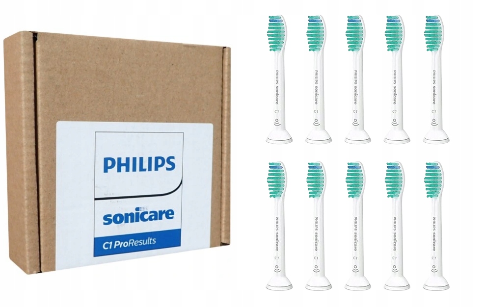 Philips Sonicare C1 końcówki do szczoteczki sonicznej główki białe 10 sztuk