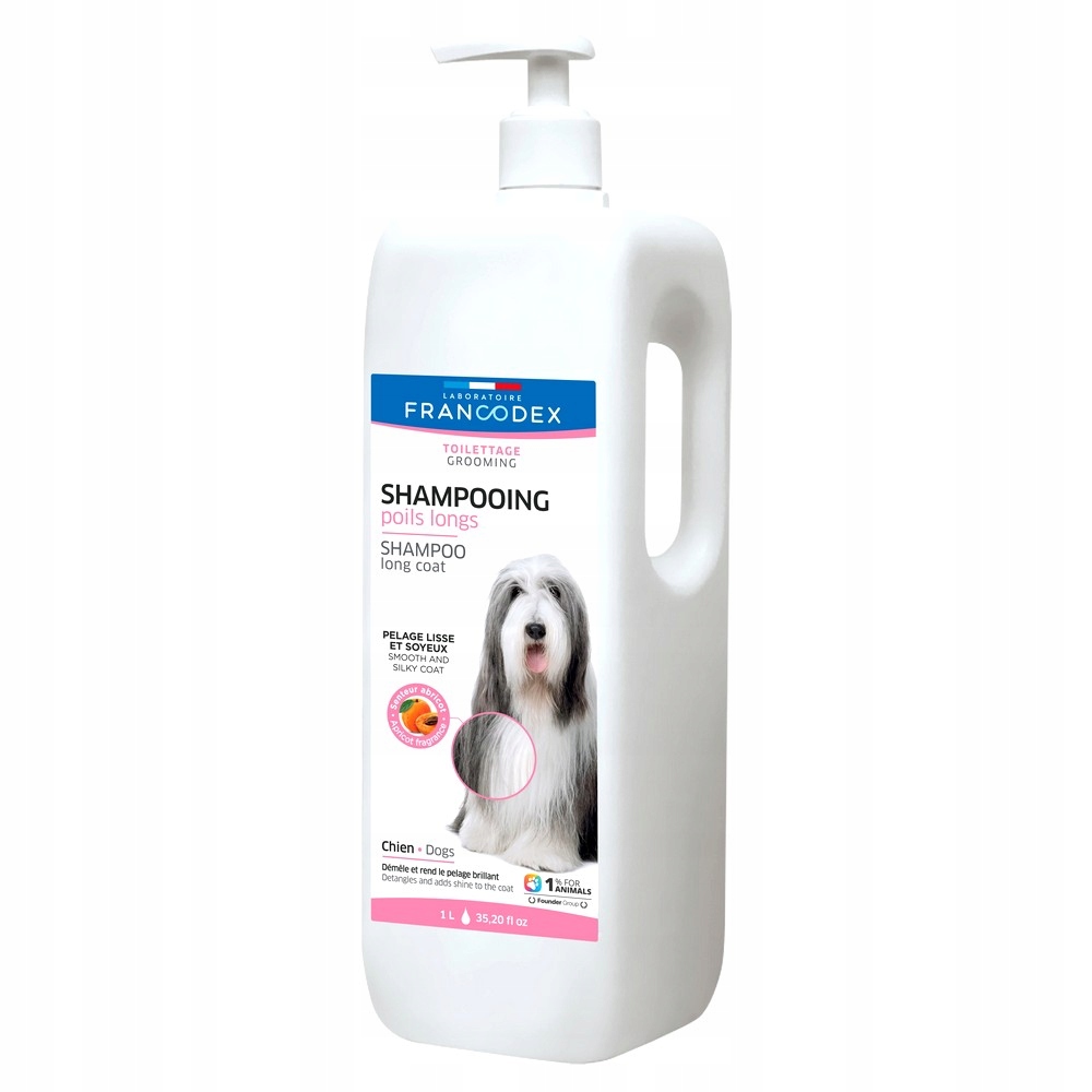 Šampon Pro Psy S Dlouhou Srstí Usnadňuje Rozčesávání Bez Parabenů 1 L