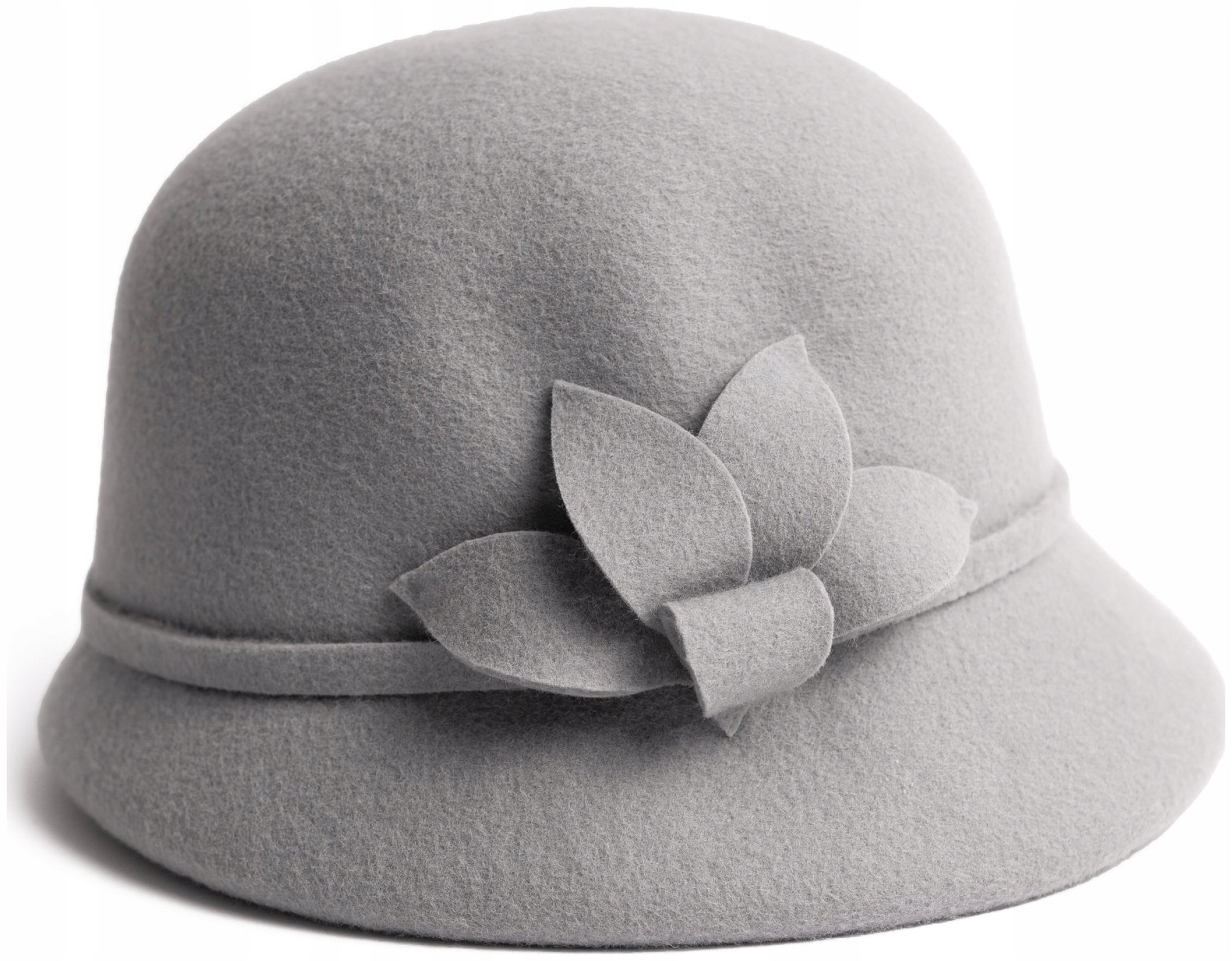 Elegantní plstěný klobouk Lucy – dámský, teplý, světle šedý