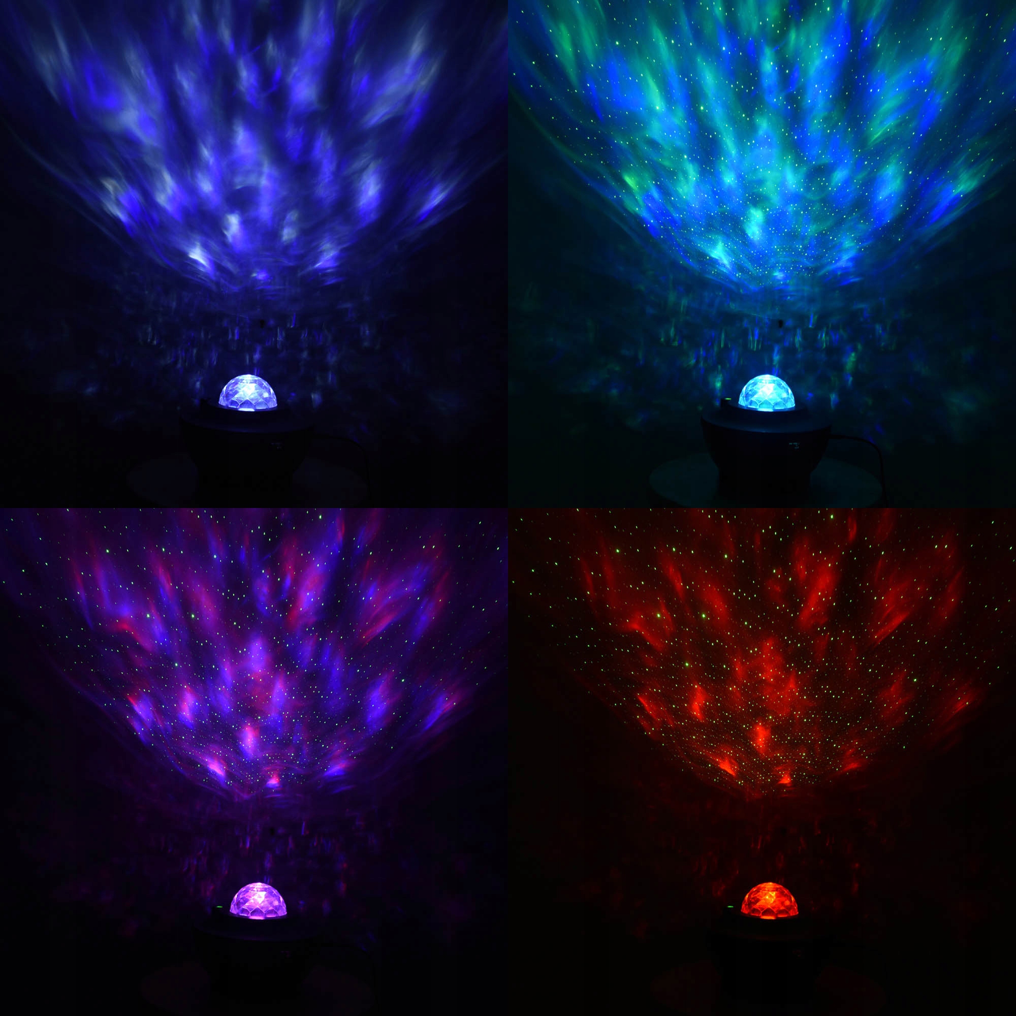 PROJEKTOR GWIAZD STAR RZUTNIK LAMPKA NOCNA GŁOŚNIK LED USB BLUETOOTH +PILOT Kolor dominujący czarny