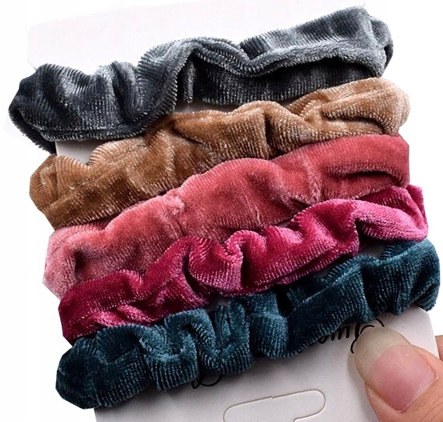 

Zestaw Gumka frotka do włosów scrunchies 5 sztuk