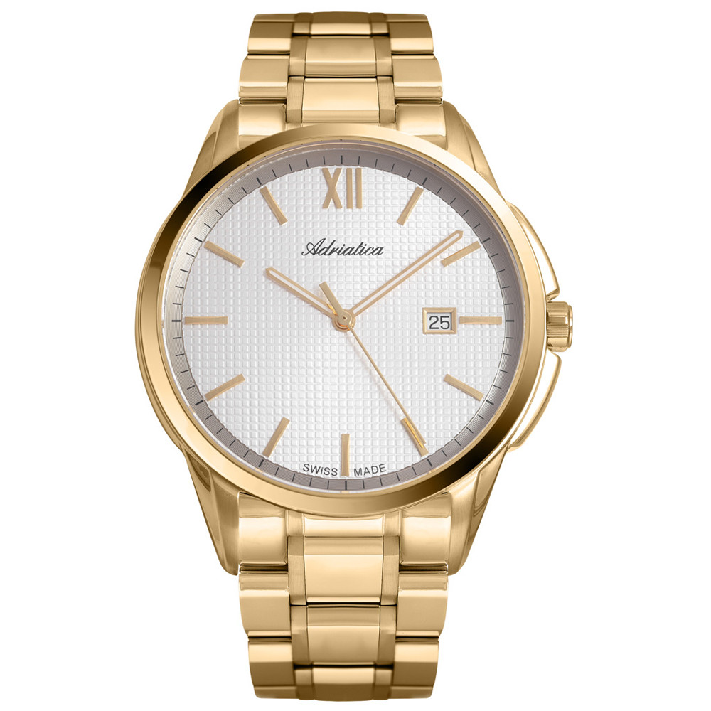 Pánské Hodinky Adriatica A1290.1163Q zlatý náramek