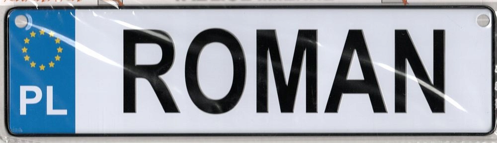 

Tablica Rejestracyjna Imienna metal Roman