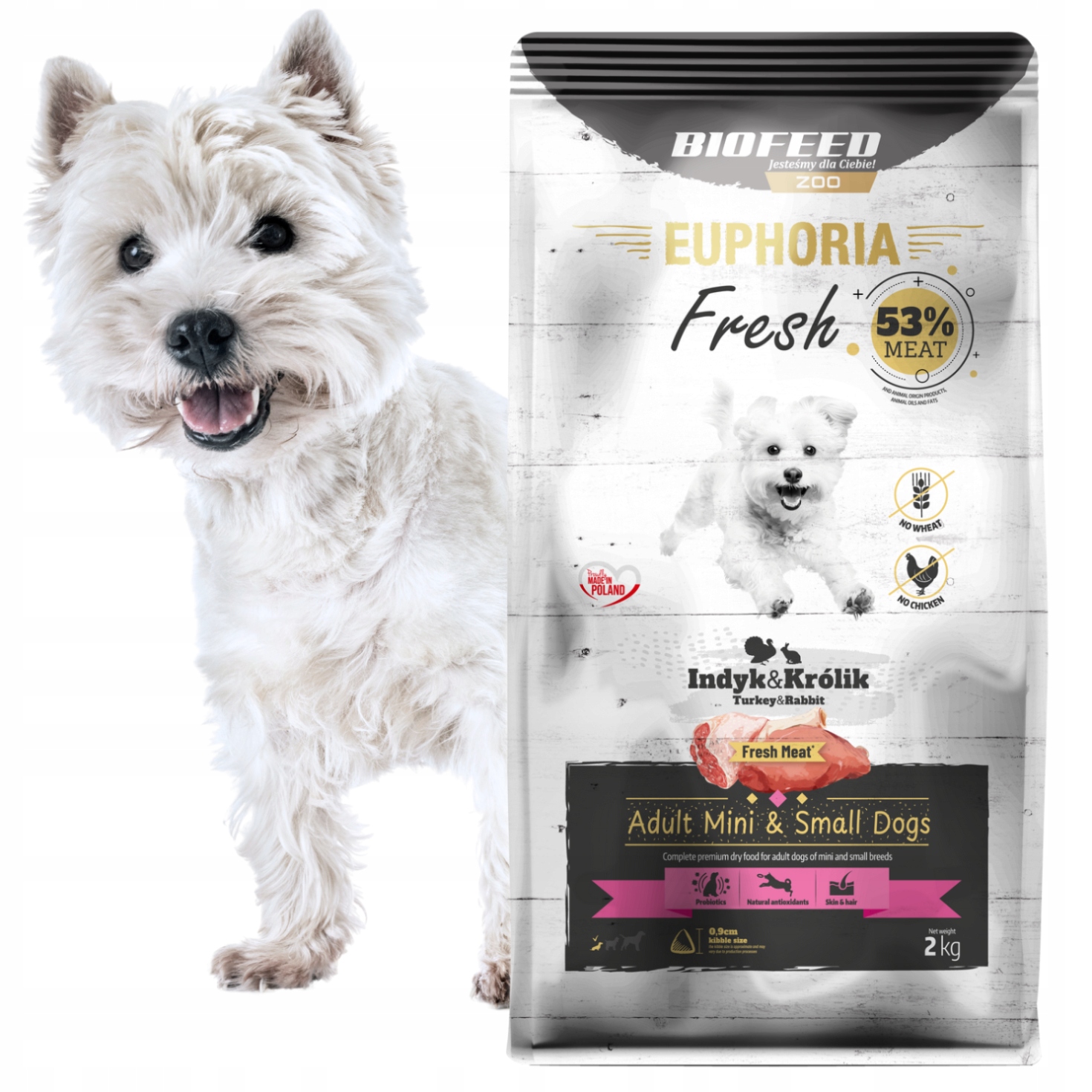 Levně Euphoria Fresh Meat Mini krmivo pro psy bez Krmivo Krůta a králíky Xs/s 8 kg