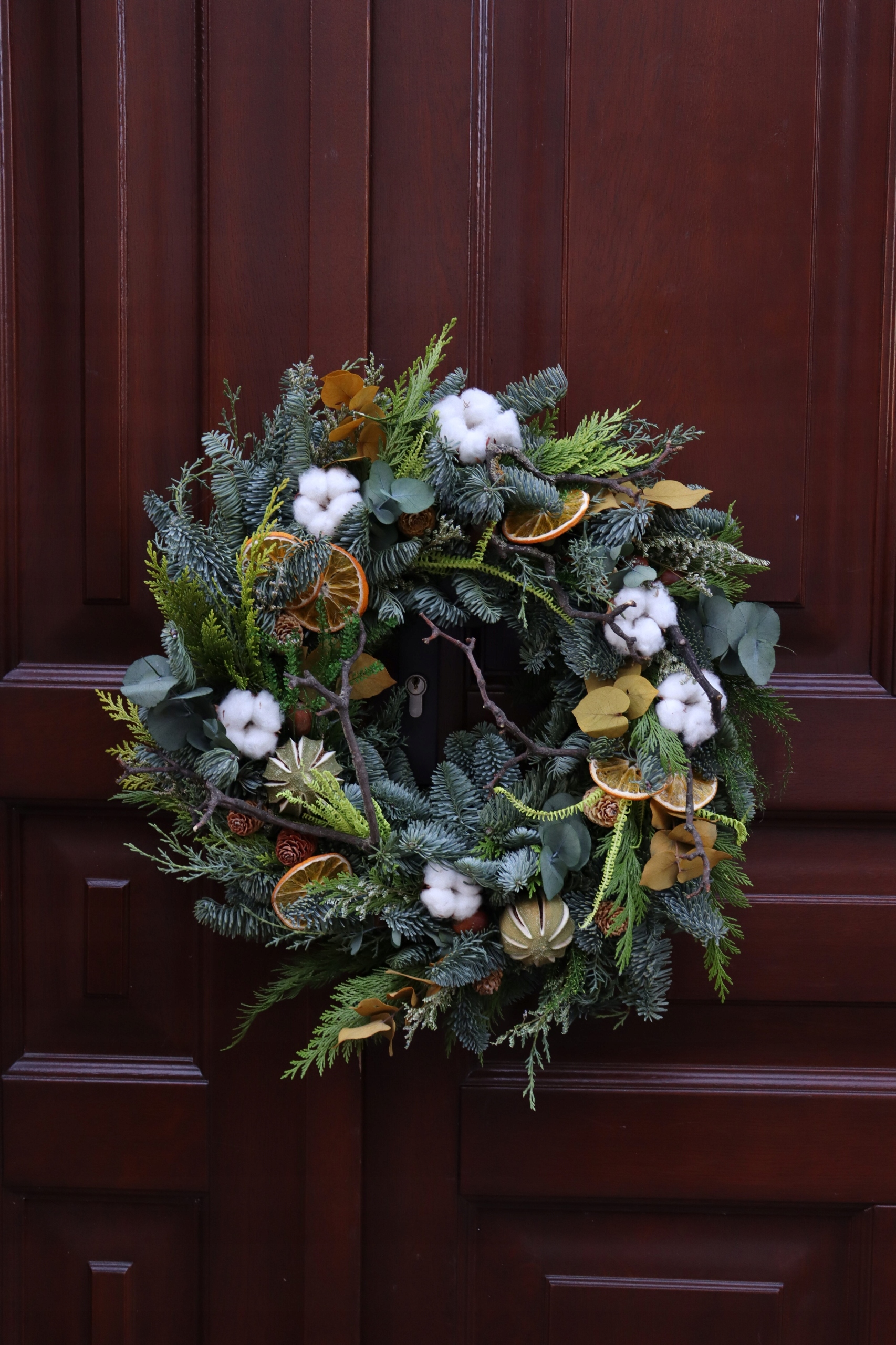 Vianočný veniec z prírodnej jedle Nobilis, veniec 40 cm, Vianoce