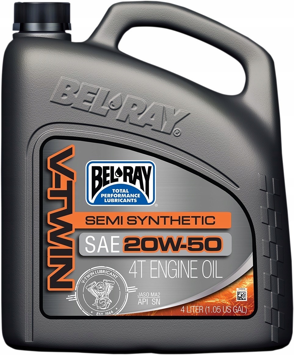 motorový olej Bel-Ray V-Twin 20W-50 4 litrov polosyntetický Harley
