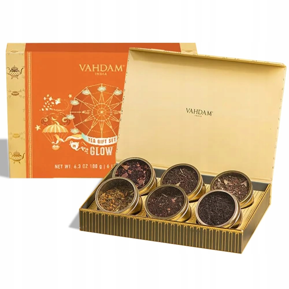 Vahdam Glow, Dárkové sady čajů na Diwali, různé varianty, 180g
