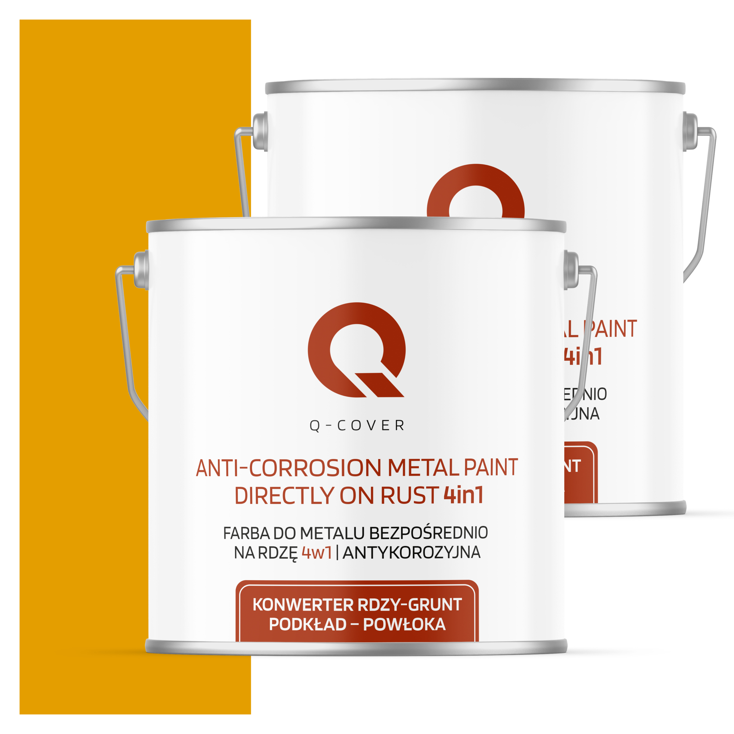 Farba Priamo na hrdzu Metal Aluminium Oceľ 5L 4v1 Polomat Žltá Zlatá